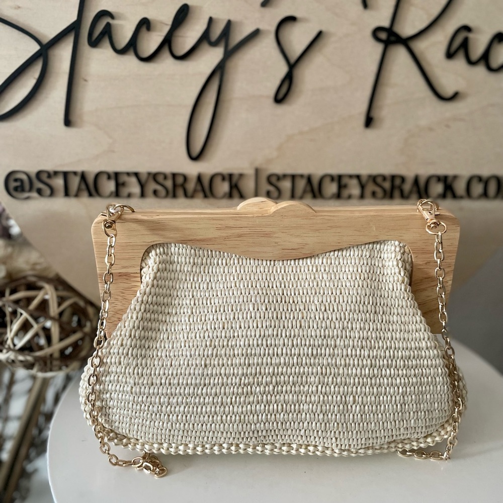 NWT IVORY WOVEN CROSSBODY BAG